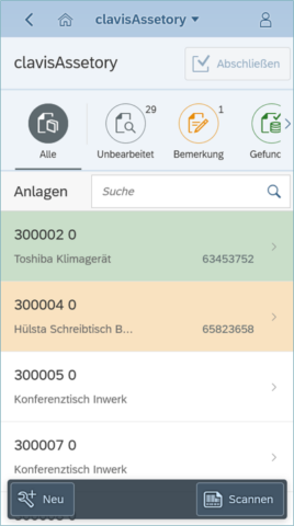 clavisAssetory: Integrated mobile asset inventory - Übersicht