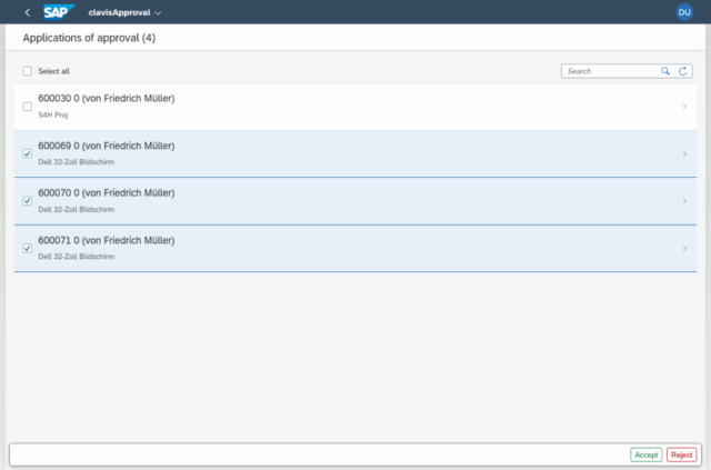 Approval workflow for changes to fixed assets - clavisApproval - Overview Screen