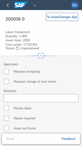 clavisAssetory 2.0 - Detail clavis Assetory - Mobile asset inventory - SAP and Fiori Apps
